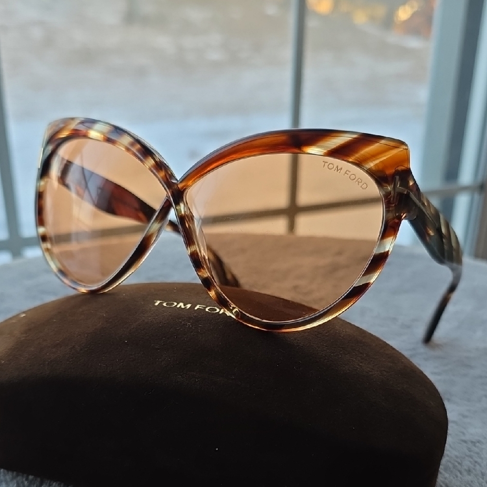 Tom Ford Brown Beatrice Tortoise Sunglasses